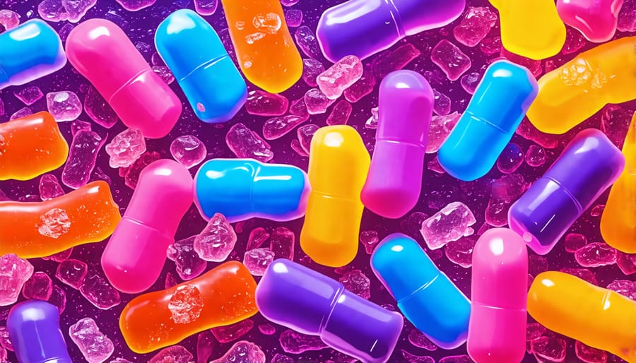 Conceptual image showing THCA gummies promoting appetite