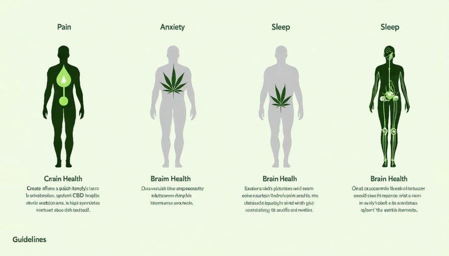 Visual representation of CBD's health benefits across multiple body systems